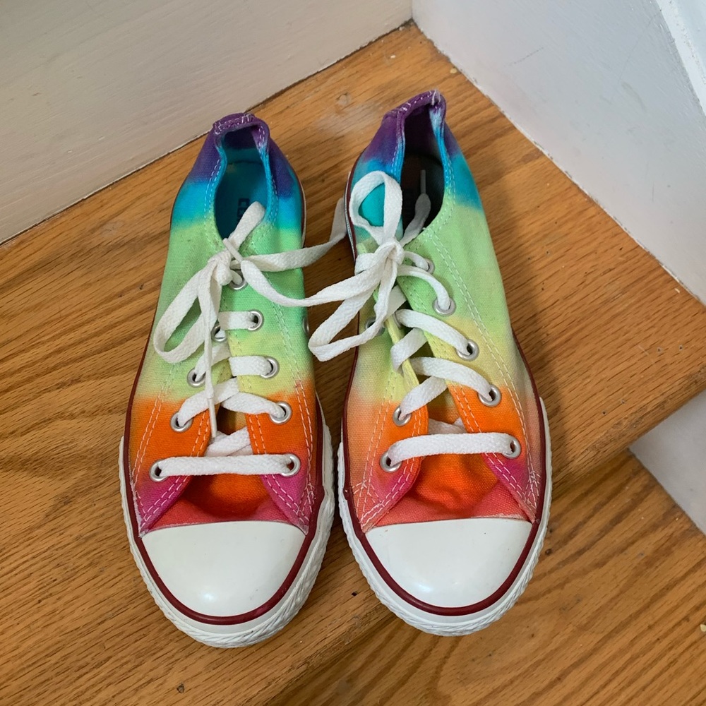 Converse All Star Rainbow TieDye Lace up Sneakers - Picture 2 of 8